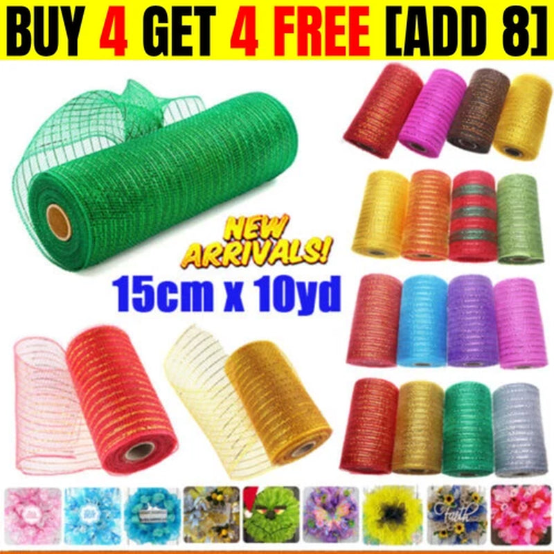 Deco Mesh Rolls 15Cm X 10Yd Roll - 14 Colours Available for Wreaths Swags Bows