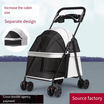 Dogs Pet Cars Small Dogs, Pet Teddy Bears for Outdoor Play Hand Carts for Outdoor Activities Lightweight and Foldable